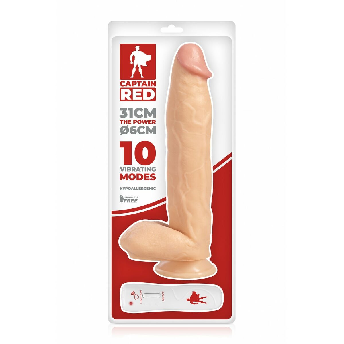 Vibromasseur réaliste Captain Red Naturel 31 cm